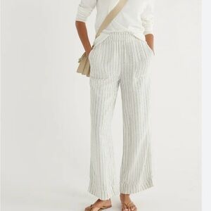 Time and Tru Cream Striped Wide-Leg Pants